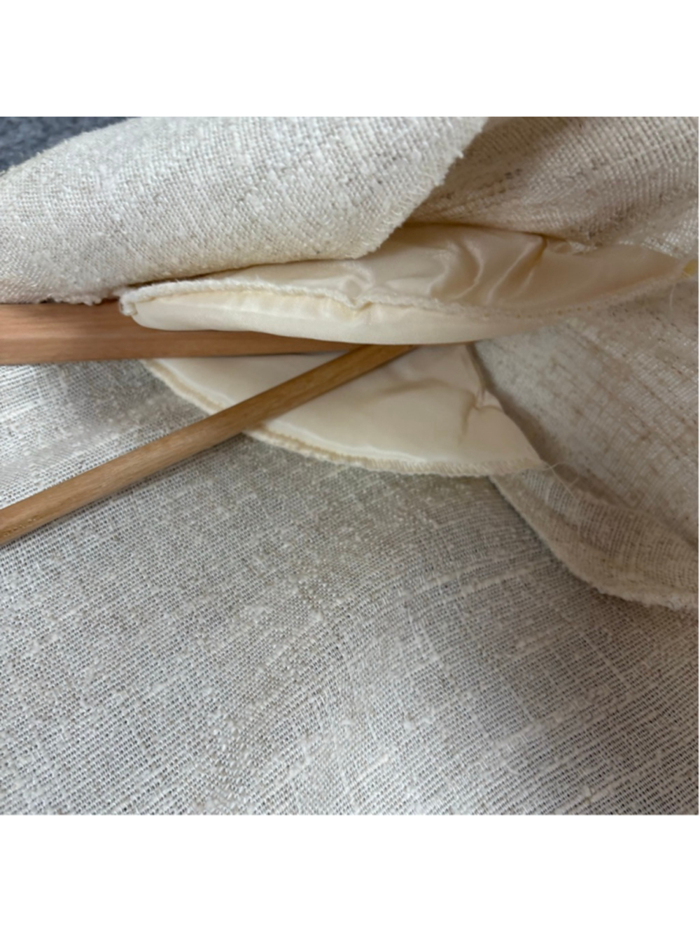 Vintage Rayon Linen Blend Blazer Petite 14 Cream Coastal Grandma - Picture 9 of 14